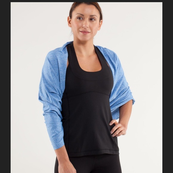 NWT Lululemon Vinyasa Scarf Blue RULU Heathered Porcelain (Reversible) - Picture 5 of 13